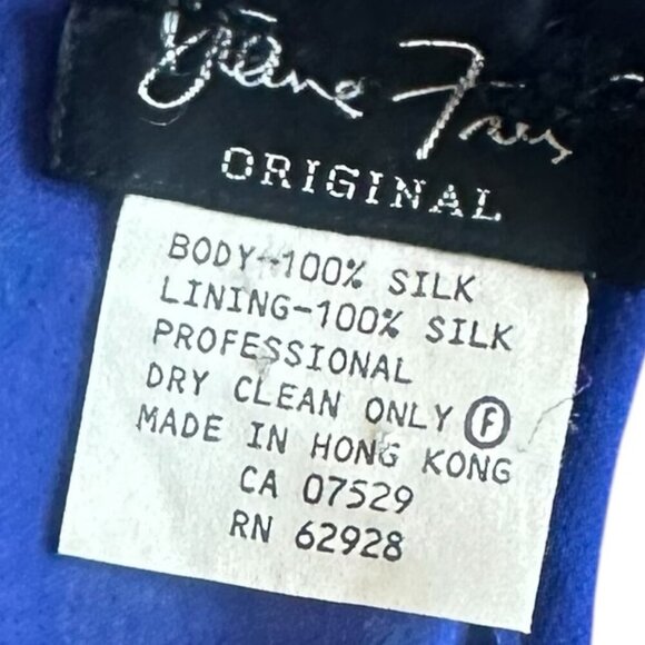 Diane Freis Vintage Floral Dress Beaded Long Sleeve 100% Silk Dancing Size Large - Picture 12 of 12